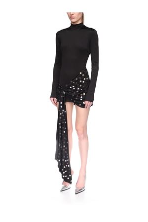 Silver Polka-Dots Overlay Mini Dress DAVID KOMA | AW25DK34DBLACKSILVER